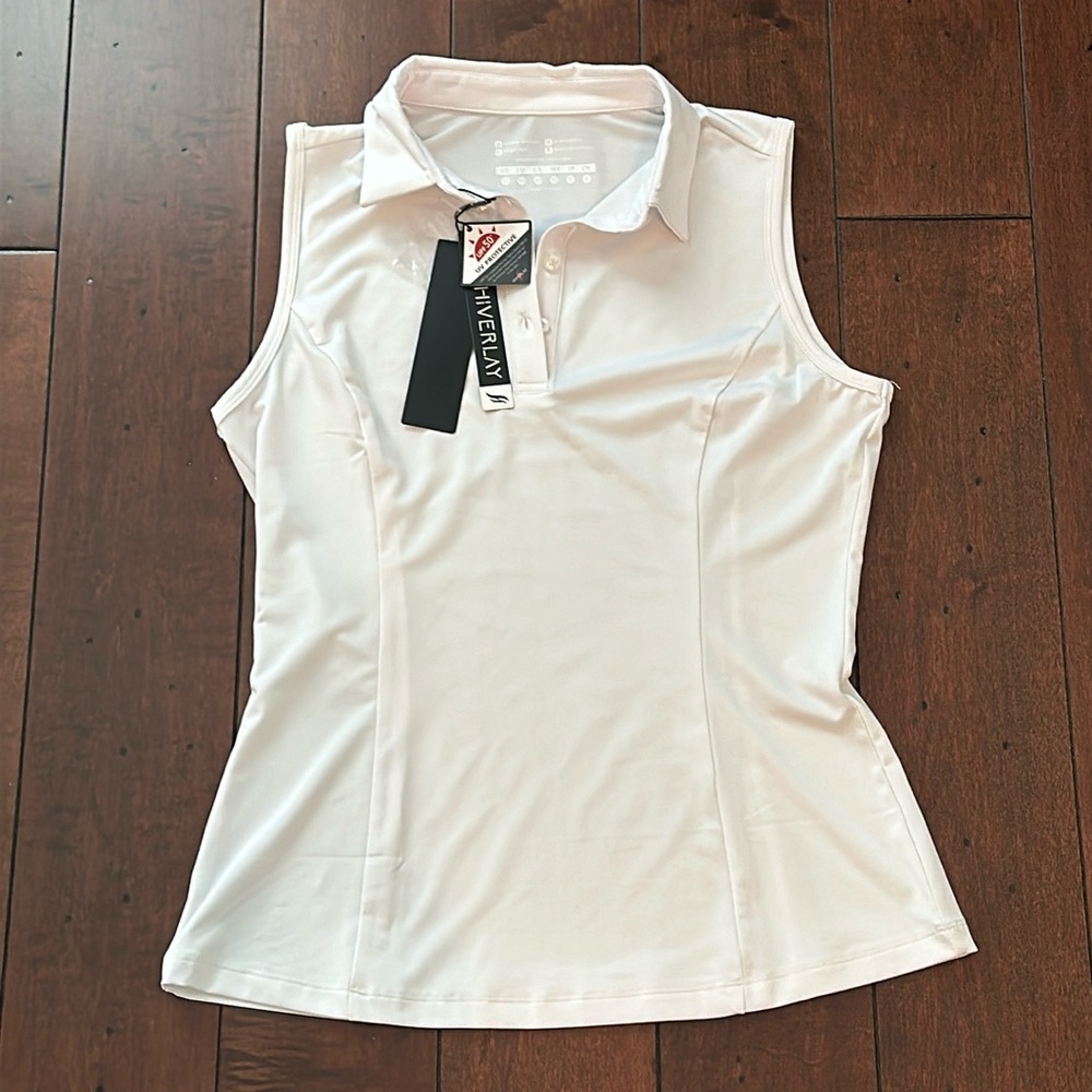 US Size XS Women’s UPF 50 Hiverlay Golf Shirt- white